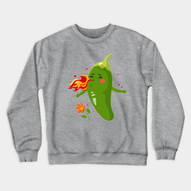 Hot Pepper Fire Crewneck Sweatshirt by Mako Design 